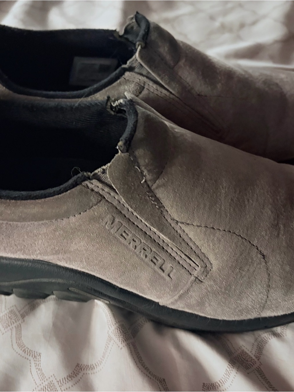 Merrell Men's Slip-On Loafer in Taupe Suede